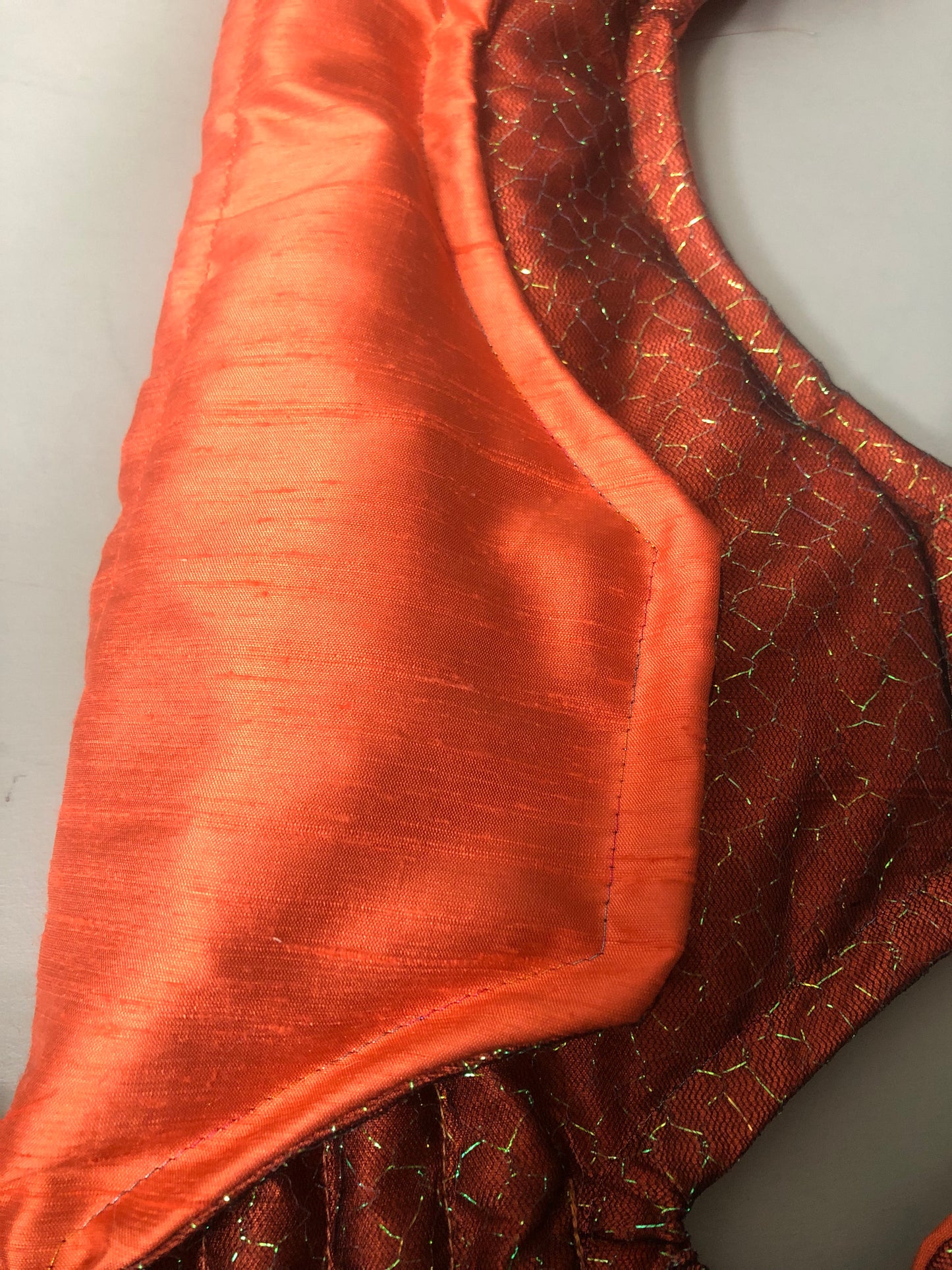 Zero left: Orange siren scale (metallic silk) — Deep Pressure Therapy | Cooling Compression Shark