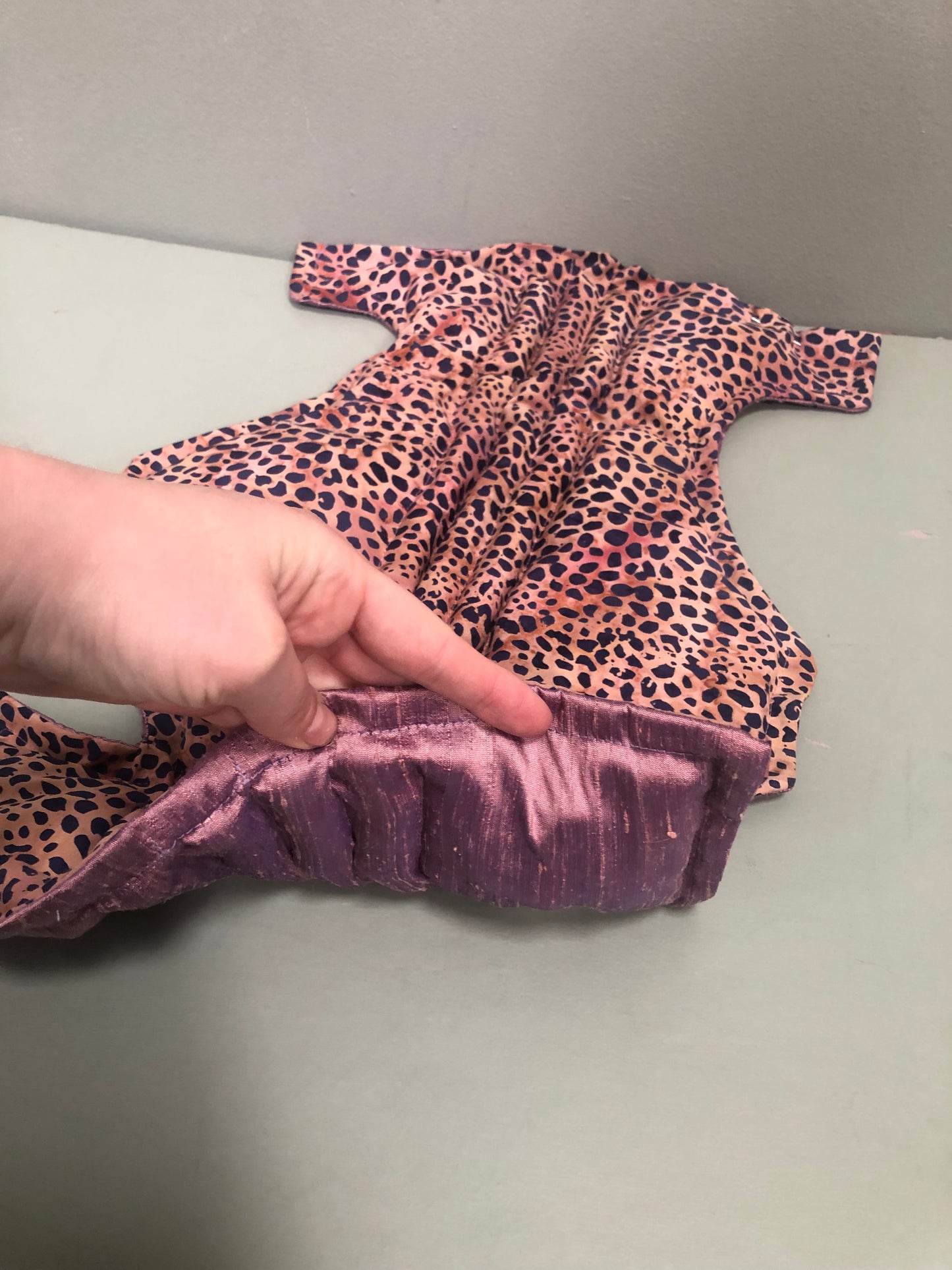 Zero left: Giraffe-print venustus (cotton print/dupioni belly) — Deep Pressure Therapy | Cooling Compression Shark