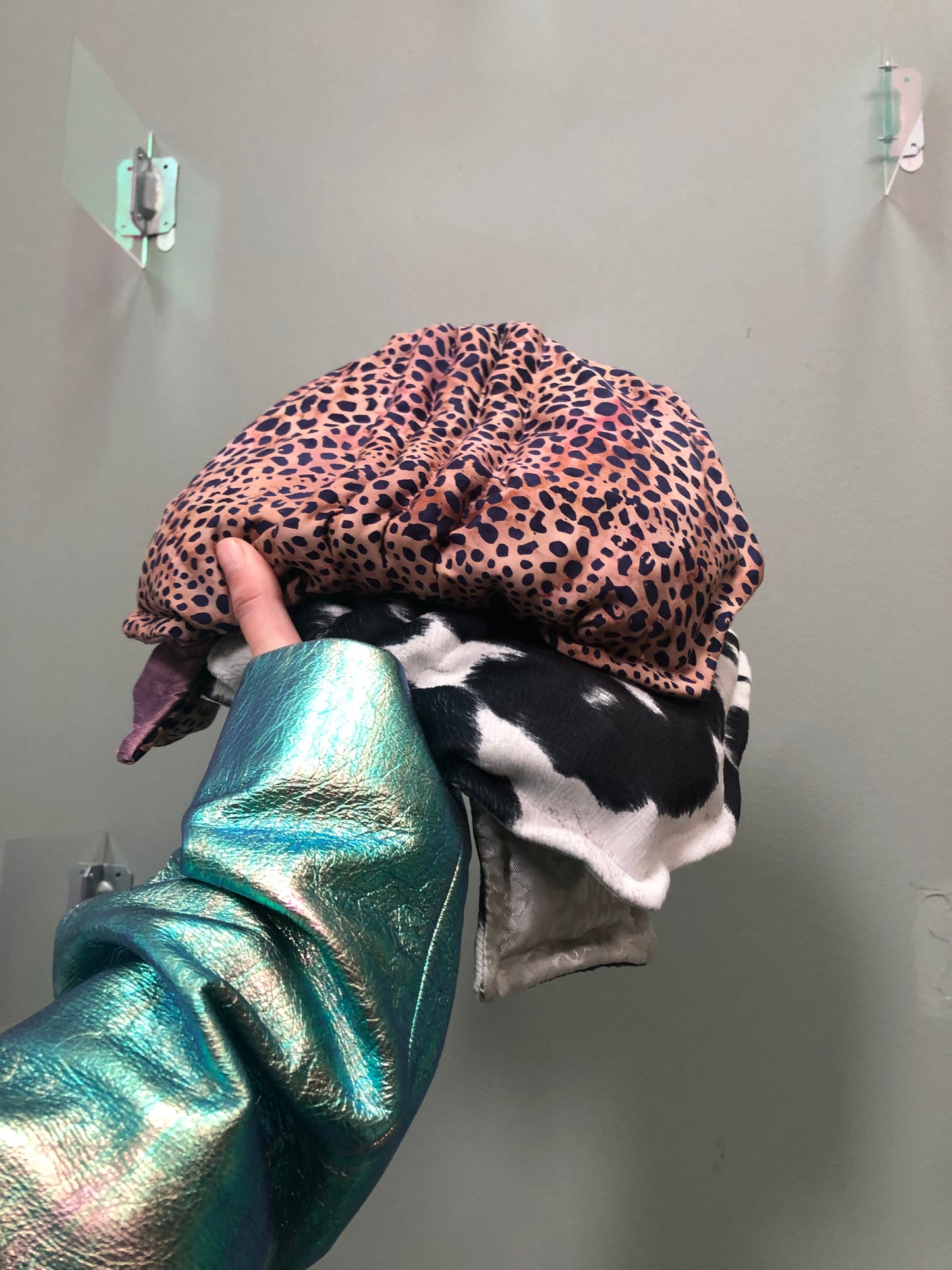 Zero left: Giraffe-print venustus (cotton print/dupioni belly) — Deep Pressure Therapy | Cooling Compression Shark