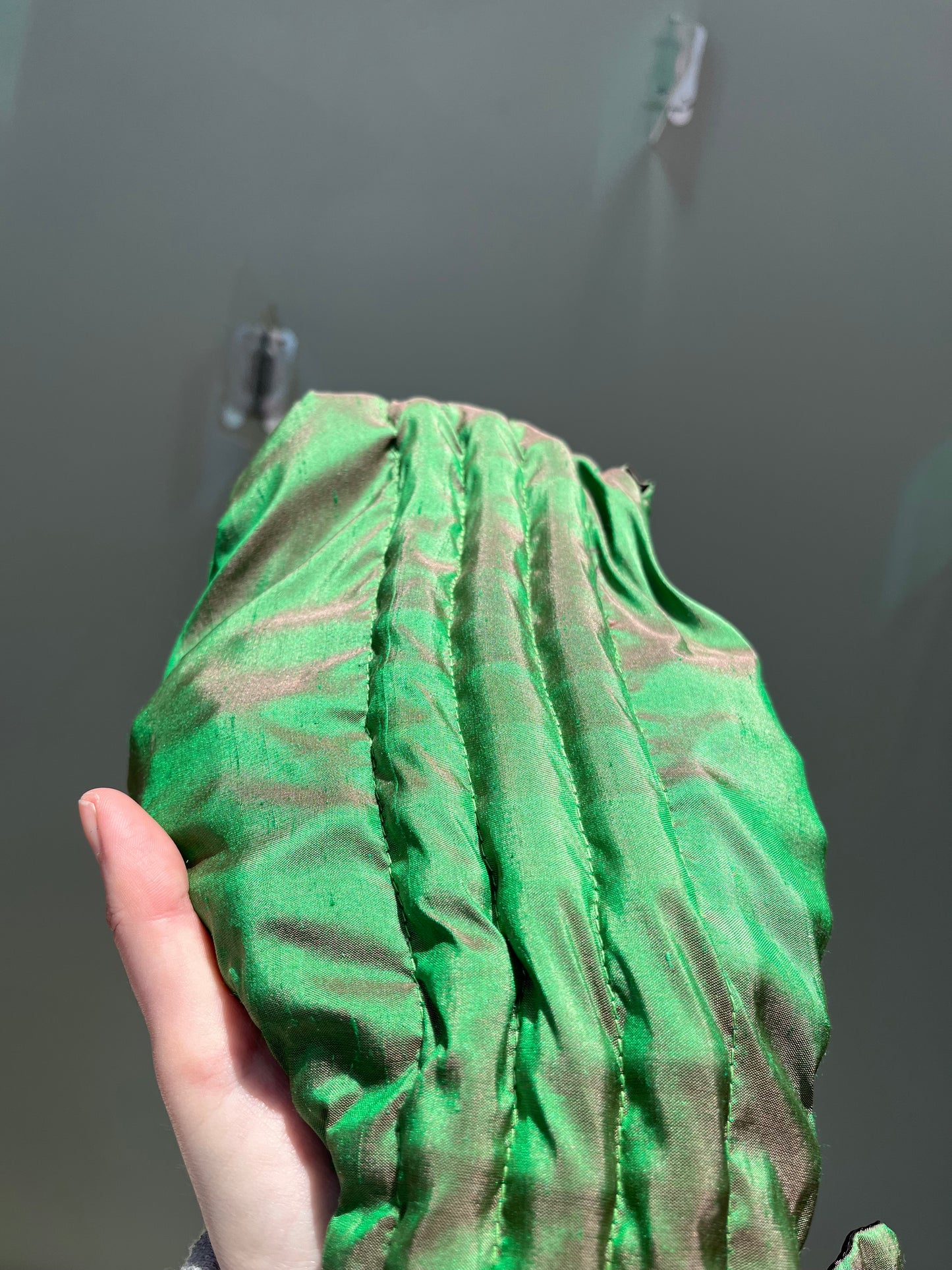 Zero left: Water-beetle green (dupioni silk) — Deep Pressure Therapy | Cooling Compression Shark