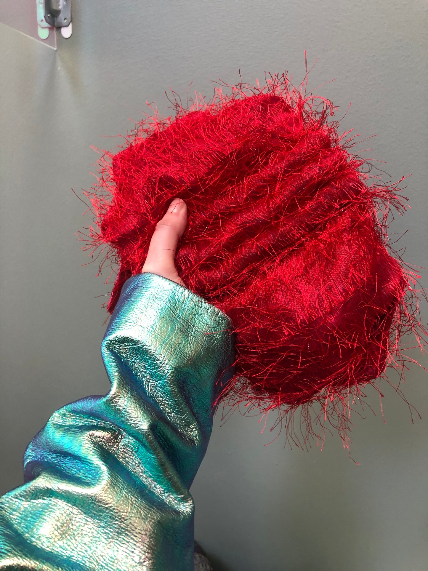 Zero left: Red flame scallop (FEATHERED silk/poly)— Deep Pressure Therapy | Cooling Compression Shark