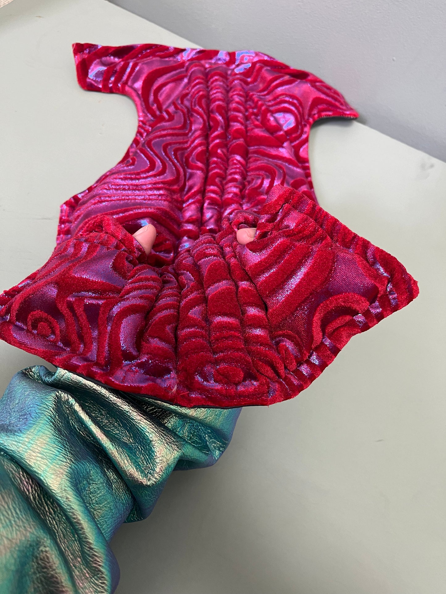 Zero left: Amoeba pink (iridescent velvet poly) — Deep Pressure Therapy | Cooling Compression Shark