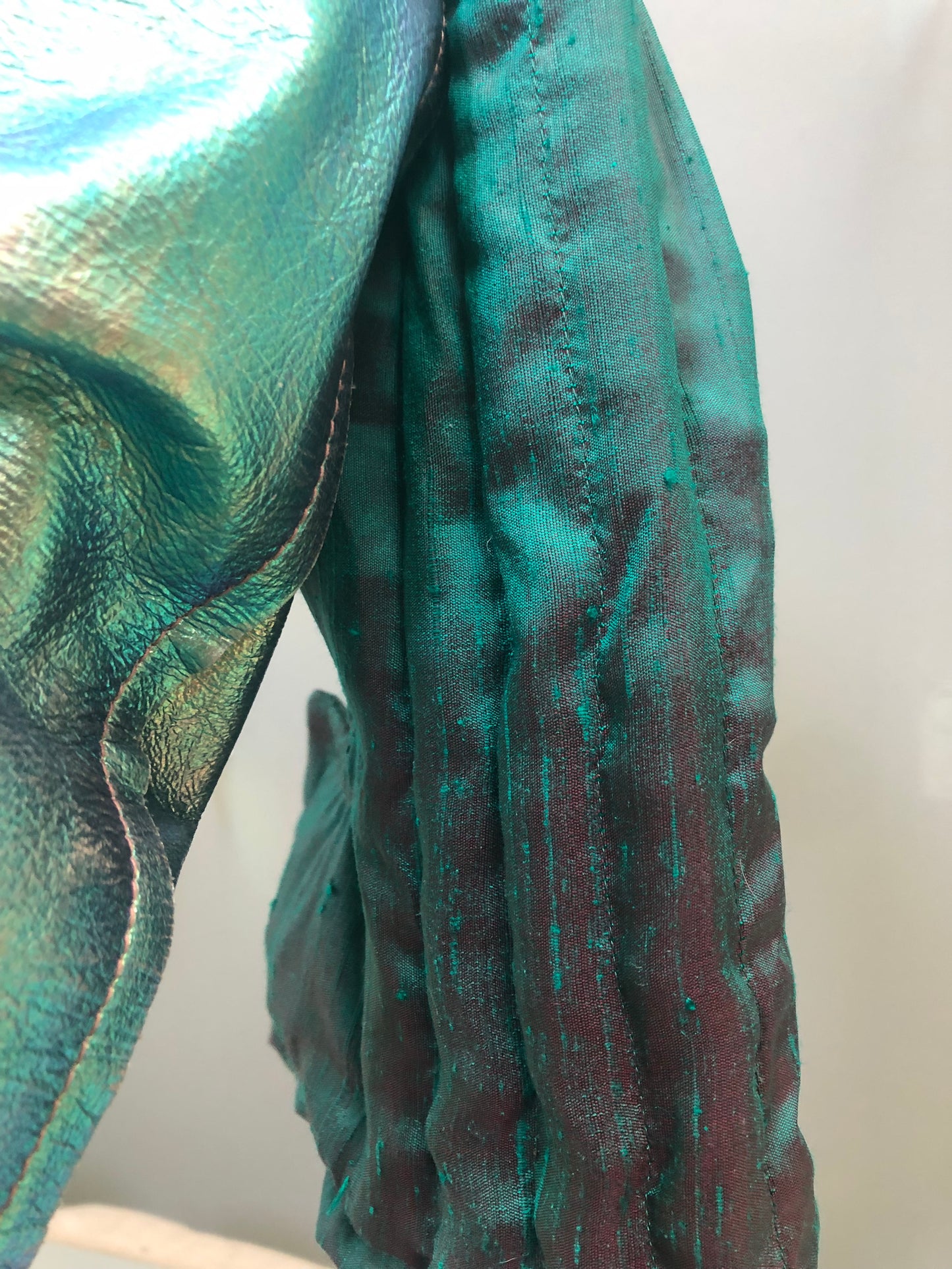 Zero left: Water-beetle green (dupioni silk) — Deep Pressure Therapy | Cooling Compression Shark
