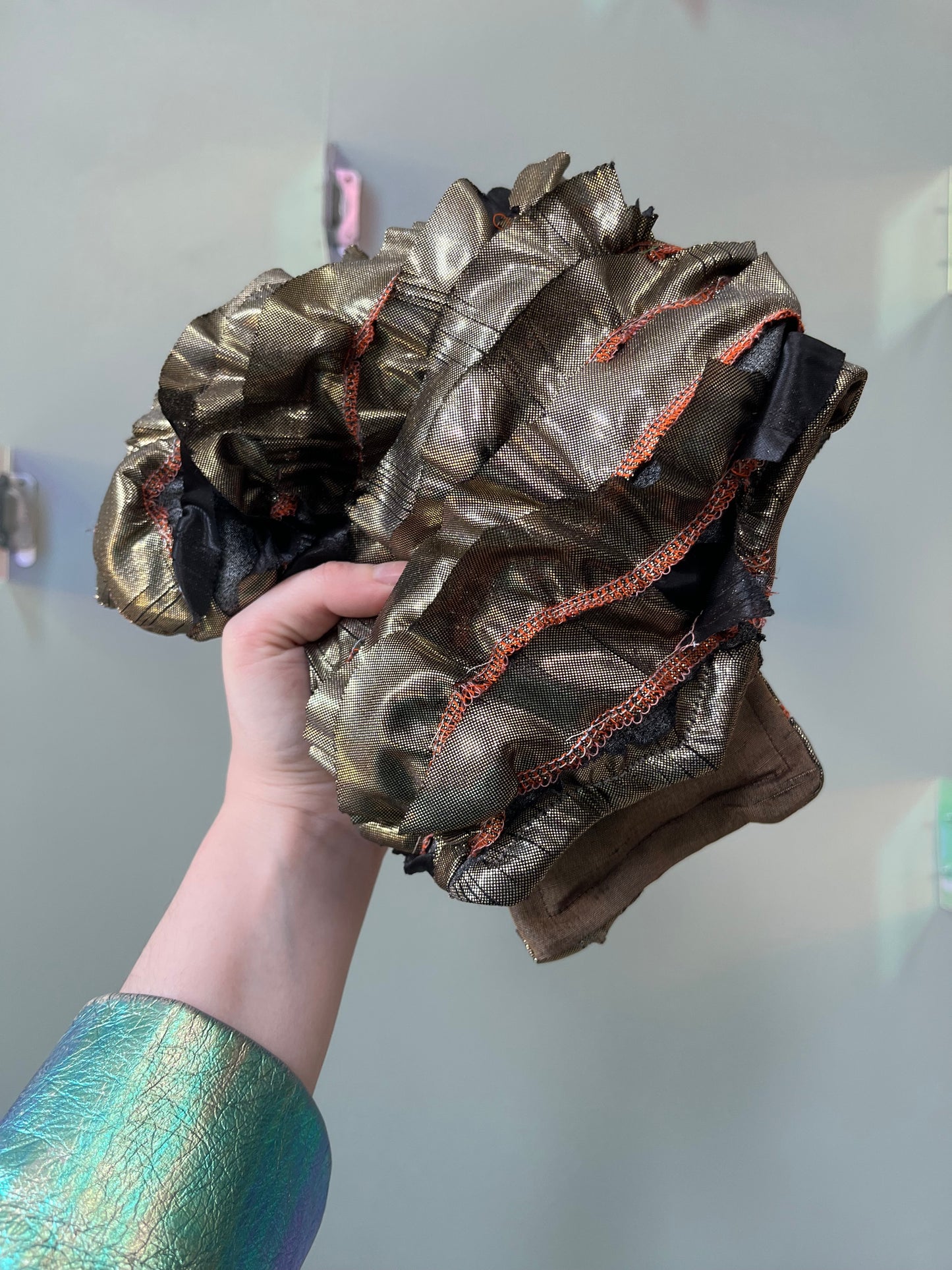 Zero: Golden jellyfish (dupioni silk/poly ruffle) — Deep Pressure Therapy | Cooling Compression Shark