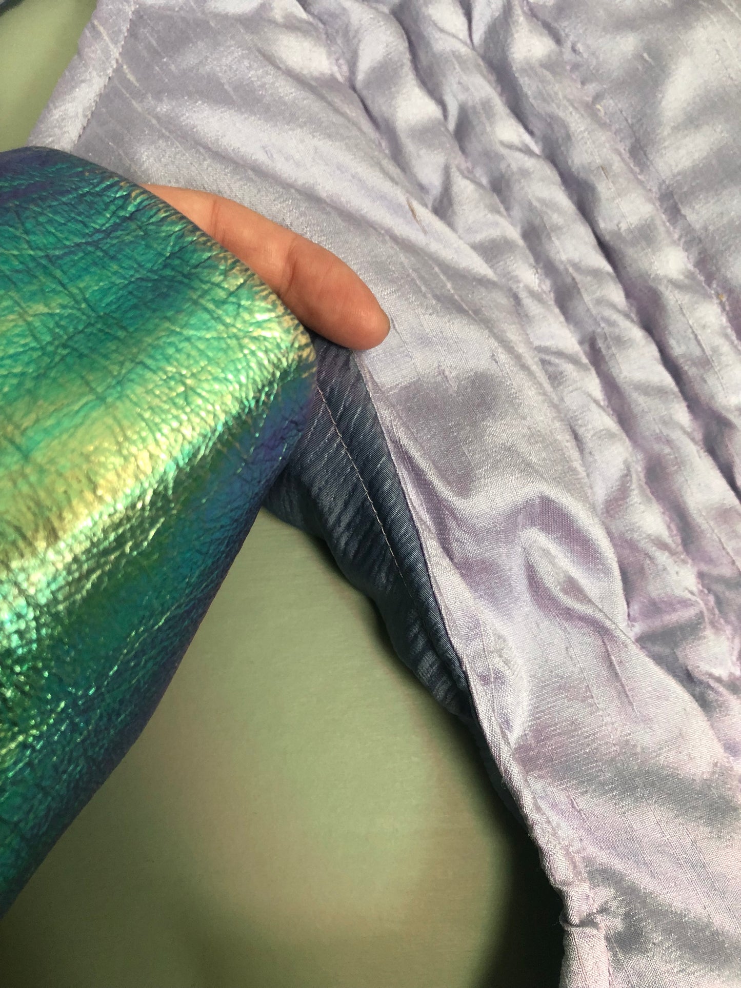 Zero left: Purple-bellied Ray (dupioni silk/blend) — Deep Pressure Therapy | Cooling Compression Shark