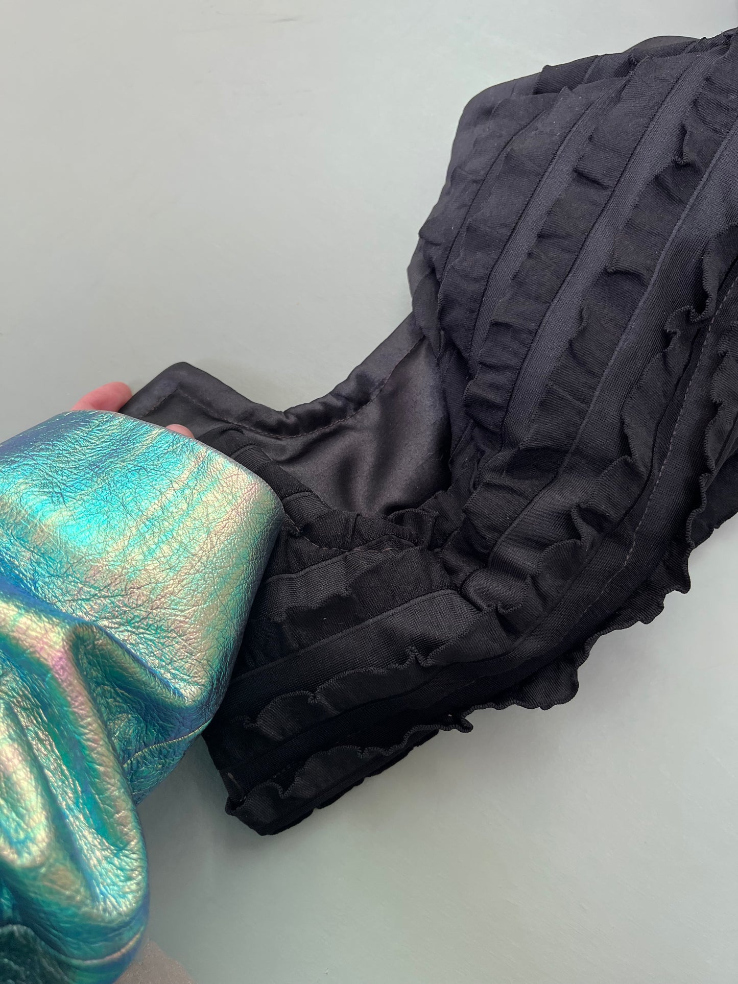 Zero left: Celebratory jelly, black (satin poly) — Deep Pressure Therapy | Cooling Compression Shark