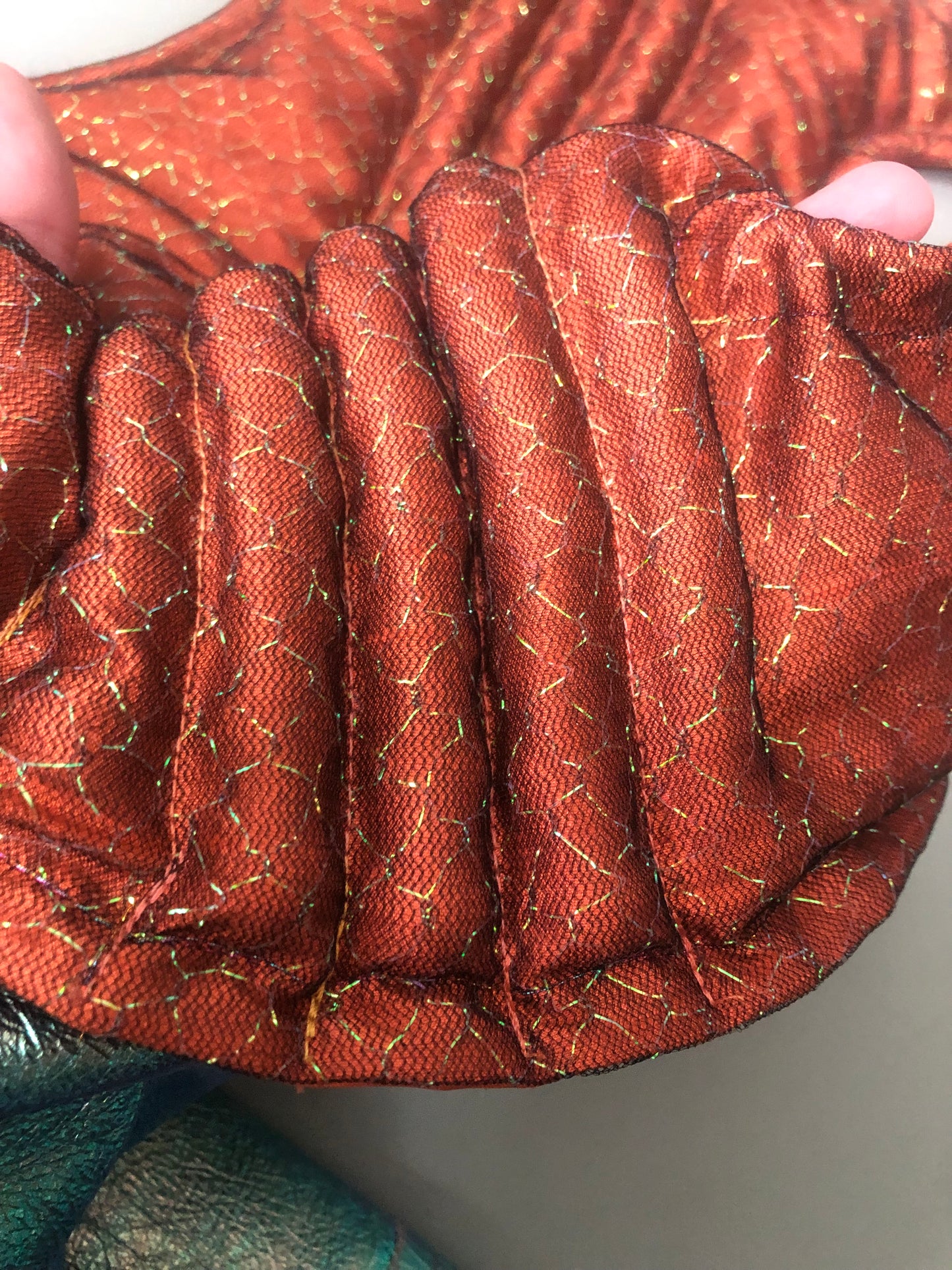 Zero left: Orange siren scale (metallic silk) — Deep Pressure Therapy | Cooling Compression Shark