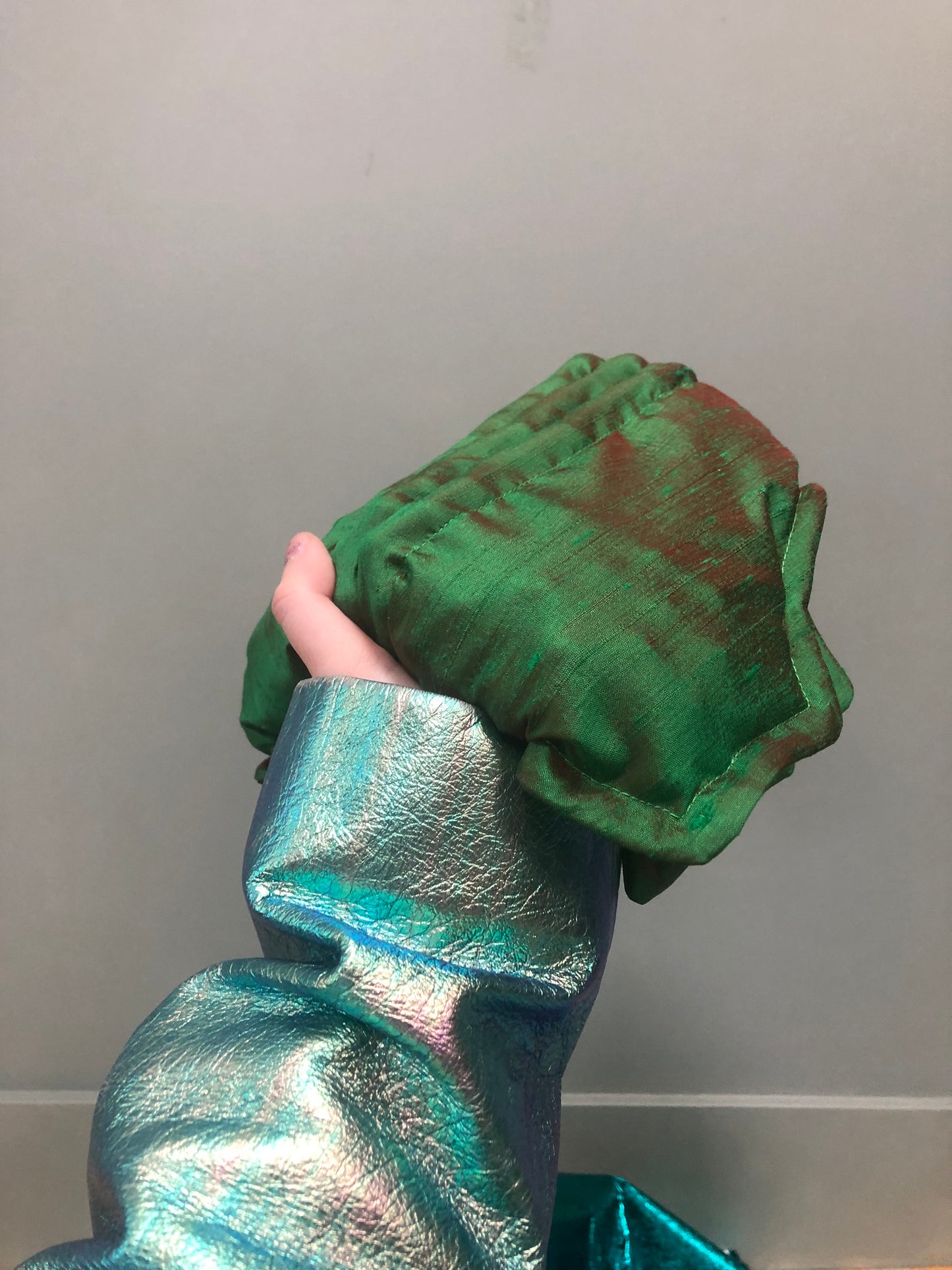 . Back! Water-beetle green (dupioni silk) — Deep Pressure Therapy | Cooling Compression Shark