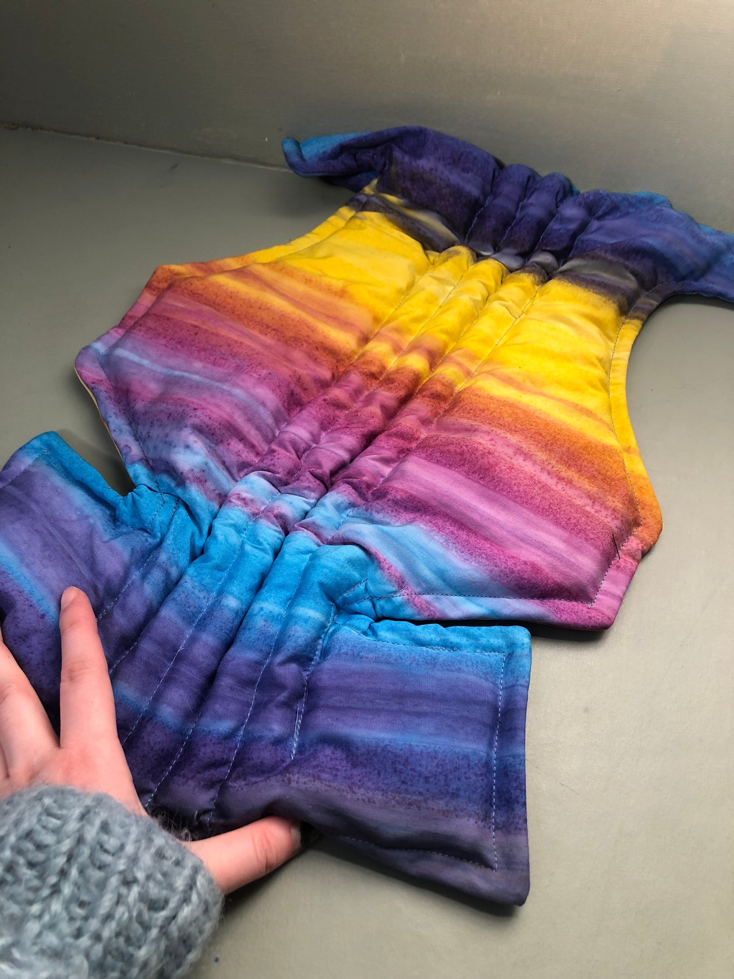 Zero left: Rainbow tigerbarb (cotton) — Deep Pressure Therapy | Cooling Compression Shark