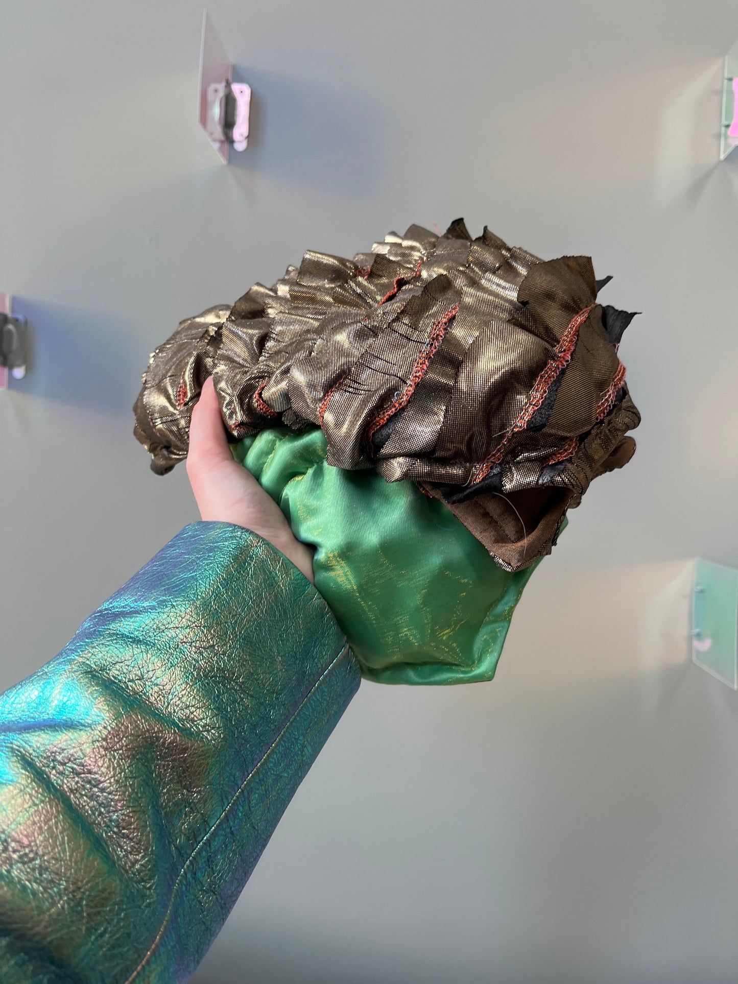 Zero: Golden jellyfish (dupioni silk/poly ruffle) — Deep Pressure Therapy | Cooling Compression Shark