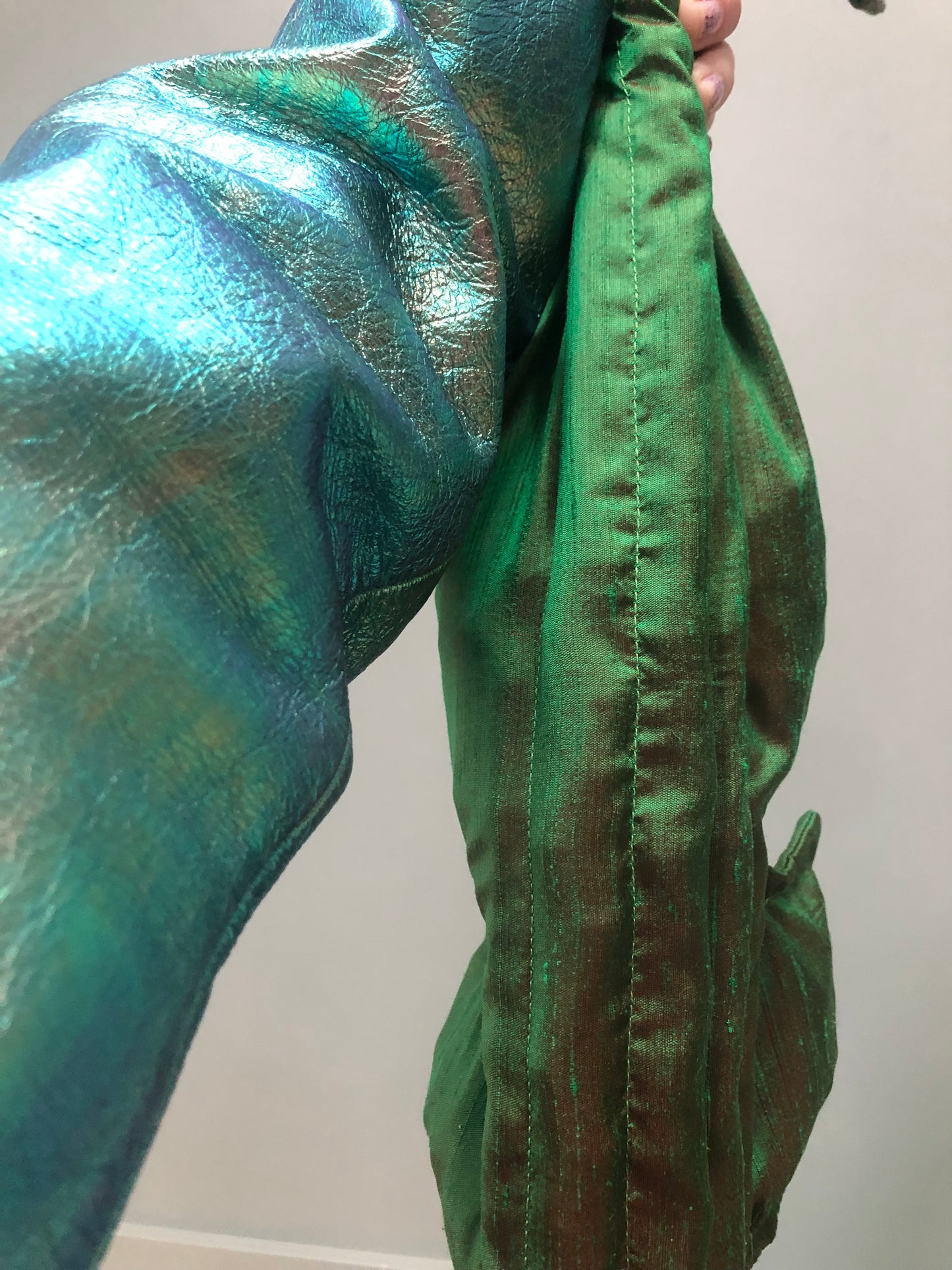 . Back! Water-beetle green (dupioni silk) — Deep Pressure Therapy | Cooling Compression Shark