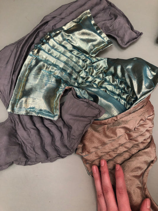 Zero left: Sandy belly (metallic silk/taffeta) — Deep Pressure Therapy | Cooling Compression Shark