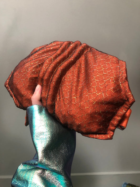 Zero left: Orange siren scale (metallic silk) — Deep Pressure Therapy | Cooling Compression Shark