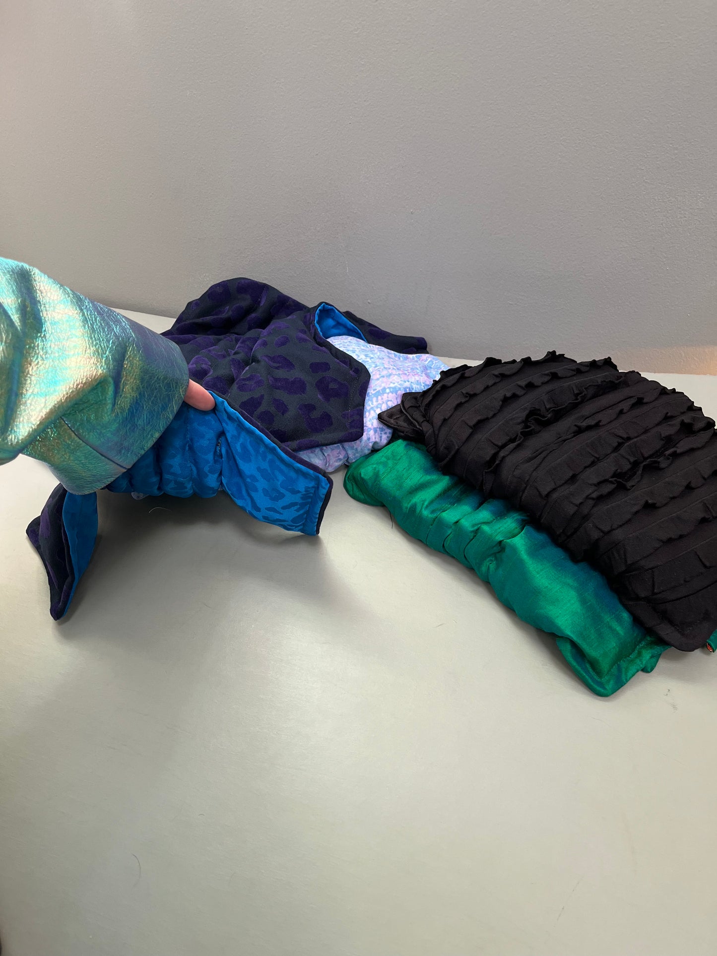 Zero left: Celebratory jelly, black (satin poly) — Deep Pressure Therapy | Cooling Compression Shark