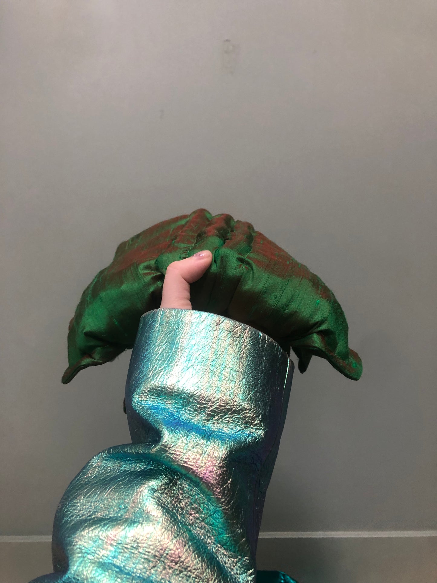 . Back! Water-beetle green (dupioni silk) — Deep Pressure Therapy | Cooling Compression Shark